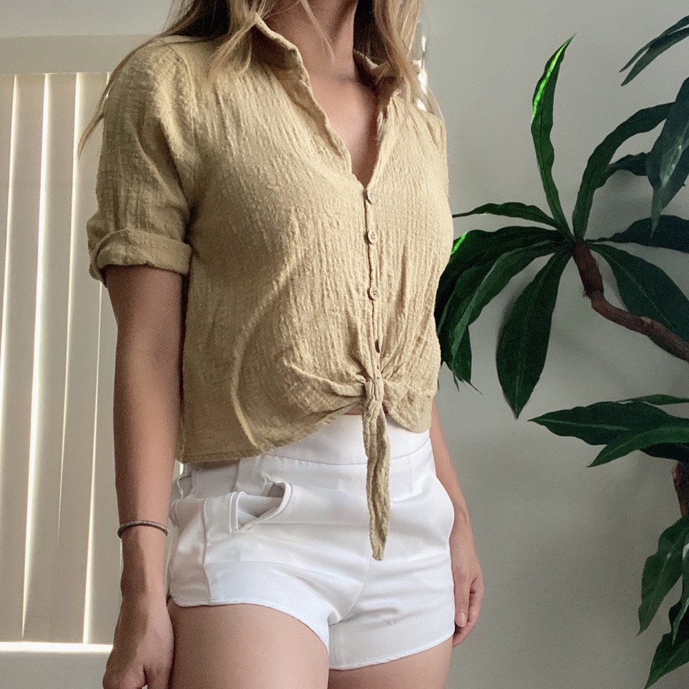 Tie front crop top